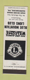 Matchbook Cover - Blue Mountain Lions Club Harrisburg PA