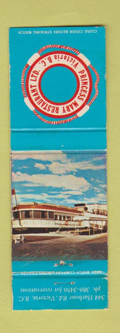 Matchbook Cover - Princess Mary Restaurant Victoria BC