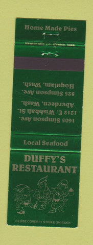 Matchbook Cover - Duffy's Restaurant Hoquiam WA Aberdeen