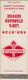 Matchbook Cover - Len's Standard oil gas Glen Ellyn IL