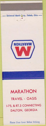 Matchbook Cover - Marathan oil gas Dalton GA