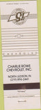 Matchbook Cover - 1975 Chevrolet North Judson IN