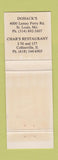 Matchbook Cover - Dohack's Restaurants  ST Louis MO Collinsville IL WEAR
