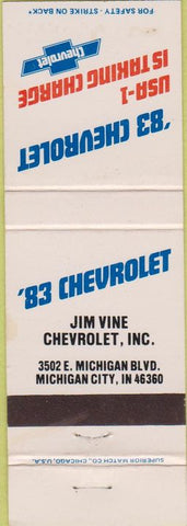 Matchbook Cover - 1983 Chevrolet Michigan City IN