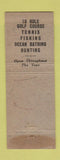 Matchbook Cover - Ocean Forest Inn Golf Club Myrtle Beach SC