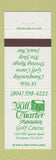 Matchbook Cover - Mill Quarter Plantation Golf Course Powhatan VA