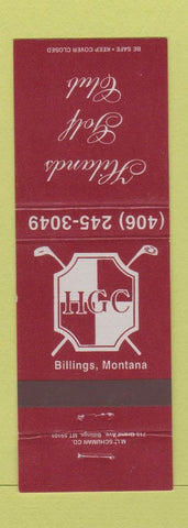 Matchbook Cover - Hilands Golf Club Billings MT