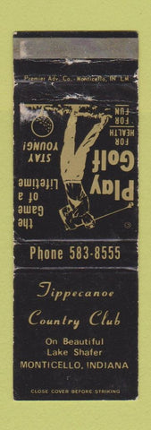 Matchbook Cover - Tippecanoe Country Club Monticello IN WORN