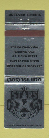Matchbook Cover - Stars Hall of Fame Wax Museum Orlando FL