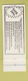 Matchbook Cover - Tommy Bartlett's Ski Stage Show Robot Wisconsin Dells WI #1
