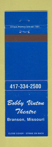 Matchbook Cover - Bobby Vinton Theatre Branson MO music