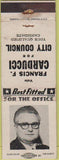 Matchbook Cover - Francis Carducci for City Council NO TOWN