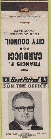 Matchbook Cover - Francis Carducci for City Council NO TOWN