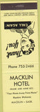 Matchbook Cover - Macklin Hotel SK girlie