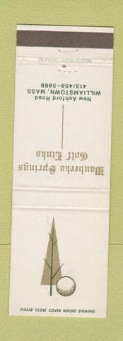 Matchbook Cover - Waubeeka Springs Golf Links Williamstown MA