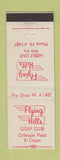 Matchbook Cover - Flying Hills Golf Club El Cajon CA Merle Lint PGA Pro