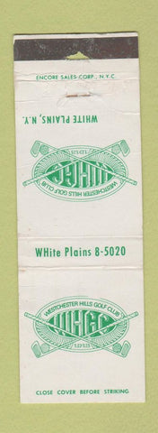Matchbook Cover - Westchester Hills Golf Club White Plains NY WORN