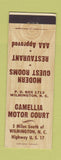 Matchbook Cover - Camellia Motor Court Motel Wilmington NC