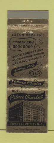 Matchbook Cover - Hotel Prince Charles Fayetteville NC