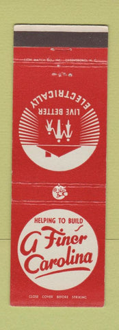 Matchbook Cover - North Carolina NC Power Electricity Reddy Kilowatt