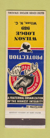 Matchbook Cover - Moose Lodge Wilson NC