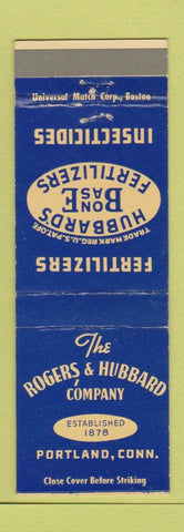 Matchbook Cover - Rogers Hubbard Fertilizer Insecticide Portland CT