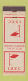 Matchbook Cover - Indian Harbor Yacht Club Greenwich CT