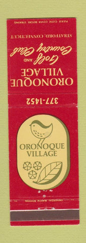 Matchbook Cover - Oronoque Village Golf Country club Stratford CT