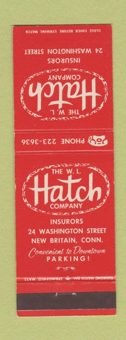 Matchbook Cover - WL Hatch Company Insurance New Britain CT
