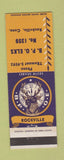 Matchbook Cover - Elks Club Rockville CT #1 PURPLE and YELLOW