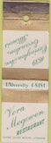 Matchbook Cover - Vera Megowen Restaurant Evanston IL