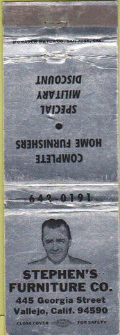 Matchbook Cover - Stephen's Furniture Jallejo CA