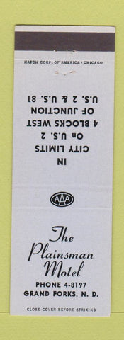 Matchbook Cover - Plainsman Motel Grand Forks ND
