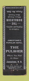 Matchbook Cover - The Pulsher Hotel Jamestown ND Donaldson Fargo