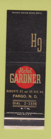 Matchbook Cover - Hotel Gardner Fargo ND