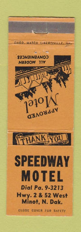 Matchbook Cover - Speedway Motel Minot ND