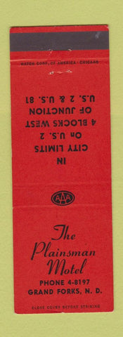 Matchbook Cover - Plainsman Motel Grand Forks ND