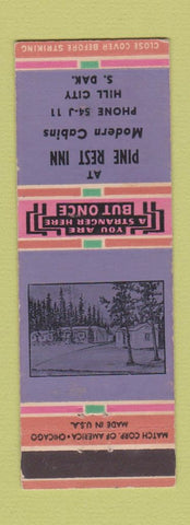 Matchbook Cover - Pine Rest Inn Cabins Hill City SD