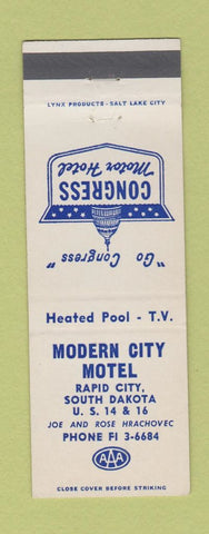 Matchbook Cover - Modern City Motel Rapid City SD
