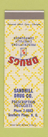 Matchbook Cover - Sandhill Drug Store Southern Pines NC