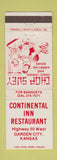 Matchbook Cover - Continental Inn Restaurant Garden City KS Chinese