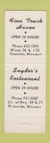 Matchbook Cover - Topeka Truck Plaza Restaurant Topeka KS Olathe