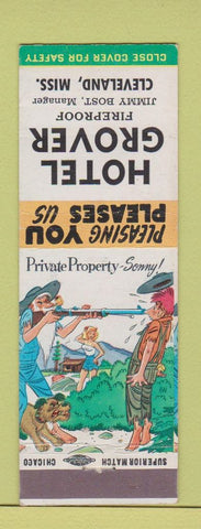 Matchbook Cover - Hotel Grover Cleveland MS Hillbilly
