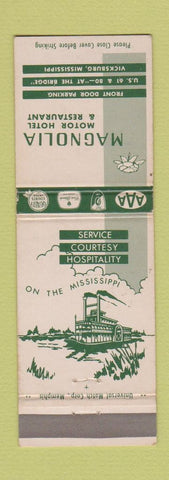 Matchbook Cover - Magnolia Motor Hotel Restaurant Vicksburg MS