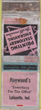 Matchbook Cover - Haywood's Lafayette IN POOR