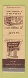 Matchbook Cover - Columbus Motel Columbus MS