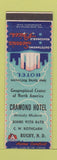 Matchbook Cover - Cramond Hotel Rugby ND