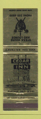 Matchbook Cover - Cedar Inn Steak Hoiuse Cavalier ND