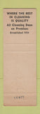 Matchbook Cover - Lincoln Dry Cleaning Danbury CT