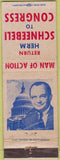 Matchbook Cover - Herm Schneebeli Congress PA WORN